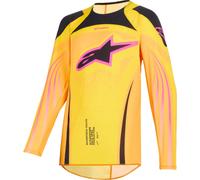 Alpinestars Supertech Nomur Maillot de motocross pour jeunes, orange/jaune, Taille L