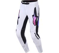 Alpinestars Supertech Pro Vista Pantalons de motocross, Blanc/Violet, Taille 38