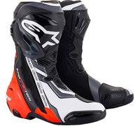 Alpinestars Supertech R, bottes 48 EU Noir/Rouge Néon/Blanc/Gris Noir/Rouge Néon/Blanc/Gris