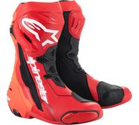 Alpinestars Supertech R Bottes de moto, noir-blanc-rouge, taille 48 pour homme