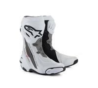 Alpinestars Supertech R Bottes Moto Course Ventilées Sports Blanc Gry