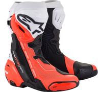 Alpinestars Supertech R Vented, bottes perforées 40 EU Noir/Blanc/Rouge Néon Noir/Blanc/Rouge Néon