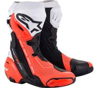 Alpinestars Supertech R Vented, bottes perforées 37 EU Noir/Blanc/Rouge Néon Noir/Blanc/Rouge Néon
