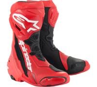 Alpinestars Supertech R Vented, bottes perforées 43 EU Rouge Clair/Rouge Néon/Noir Rouge Clair/Rouge Néon/Noir
