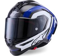 Alpinestars Supertech R10 Arius Carbon Casque, Noir/Blanc/Bleu, Taille XL (61/62)