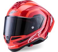 Alpinestars Supertech R10 Arius Carbon Casque, Rouge/Blanc/Noir, Taille XS (53/54)