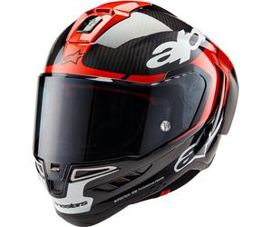Alpinestars Supertech R10 Element Carbon Casque, noir-blanc-rouge, taille S pour homme