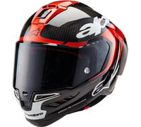 Alpinestars Supertech R10 Element Carbon Casque, Noir/Rouge/Blanc, Taille XL (61/62)