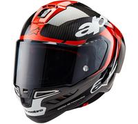 Alpinestars Supertech R10 Element Carbon Casque, noir-blanc-rouge, taille S pour homme