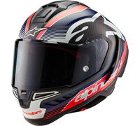 Alpinestars Supertech R10 Team Carbon Casque, noir-rouge-bleu, taille M pour homme