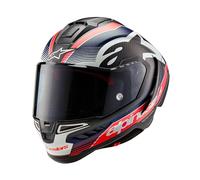 Alpinestars Supertech R10 Team Carbon Casque, Schwarz/Rot/Blau, M (57/58)