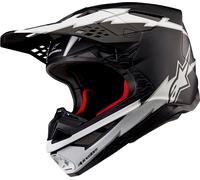 Alpinestars Supertech S-M10 Ampress 2024 Casque de motocross, noir-blanc, taille S pour homme