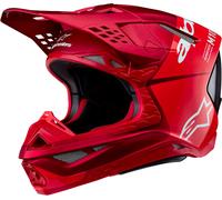 Alpinestars Casque de motocross Supertech S-M10 Flood ECE22.06 M Rouge néon/Rouge/Blanc