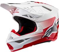 Alpinestars Supertech S-M10 Unite 2024 Casque de motocross, Blanc/Rouge, Taille L (59/60)
