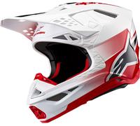 Alpinestars Supertech S-M10 Unite 2024 Casque de motocross, blanc-rouge, taille 2XL pour homme