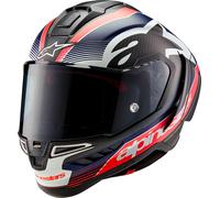 Alpinestars Supertech R10 Team Carbon Casque, noir-rouge-bleu, taille L pour homme