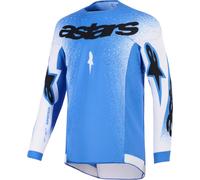 Alpinestars Supertech Scenz Maillot de motocross, blanc-bleu, taille L pour homme