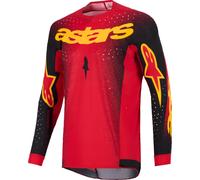 Alpinestars Supertech Scenz Maillot de motocross, noir-rouge-jaune, taille L pour homme