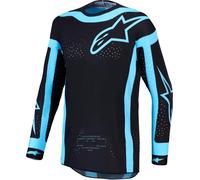 Alpinestars Supertech Vesta Maillot Motocross, noir/turquoise, Taille S
