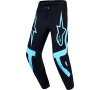 Alpinestars Supertech Vesta Pantalon de motocross, noir/turquoise, Taille 38
