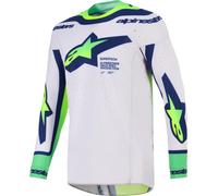 Alpinestars Supertech Vista Maillot de motocross, Gris/bleu, Taille L