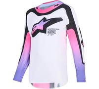 Alpinestars Supertech Vista Maillot de motocross pour jeunes, blanc-pourpre, taille XL