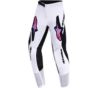Alpinestars Supertech Vista Pantalons de motocross pour enfants, noir-blanc-pourpre, taille 28 pour des gamins
