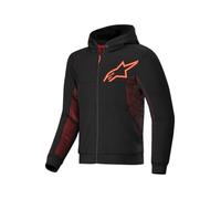 Alpinestars Sweat à capuche chromé Air Sport, veste d'équitation résistante à l'abrasion, ventilation et protection certifiée CE, Noir/rouge fluo, Medium