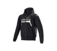 Alpinestars Sweat À Capuche Chrome Ignition Black Yellow Fluo, Taille: XL