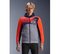 Alpinestars Sweat À Capuche Sport MM93 Chrome V2 Blue Navy Gray Mel Red Fluo, Taille: XXL