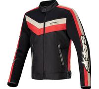 Alpinestars T-Dyno Air Blouson textile de moto, noir-rouge-beige, taille S pour homme