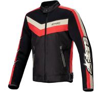 Alpinestars T-Dyno Air Blouson textile de moto, noir-rouge-beige, taille S pour homme