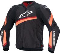 Alpinestars T-GP Plus R V4 Blouson textile de moto, Noir/Rouge néon, Taille S