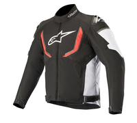 Alpinestars T-GP R v2 Veste textile de moto imperméable, noir-blanc-rouge, taille XL pour homme