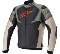 Alpinestars T-Jaws V3 Veste textile de moto imperméable à l'eau, noir-vert, taille S pour homme