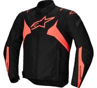 Alpinestars T-Jaws V4 Veste textile de moto imperméable, noir-rouge, taille L pour homme