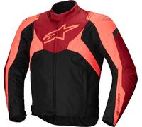 Alpinestars T-Jaws V4 Veste textile de moto imperméable, noir-rouge, taille M pour homme