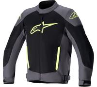 Alpinestars T-SP X Superair Veste textile de moto, noir-gris-jaune, taille M pour homme