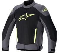 Alpinestars T-SP X Superair Veste textile de moto, noir/gris/jaune, Taille S