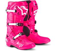 Alpinestars Tech 10, bottes 12 US Fuchsia/Blanc Fuchsia/Blanc