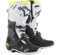 Alpinestars Tech-10 Bottes motocross, noir-blanc-jaune, taille 49 50 pour homme
