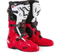 Alpinestars Tech 10 Enduro Bottes de motocross, noir-blanc-rouge, taille 44 45 pour homme