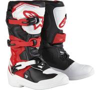 Alpinestars Tech 3S Bottes de motocross pour jeunes, Blanc/Noir/Rouge, Taille 4 (37)