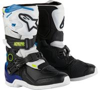 Alpinestars Tech 3S Bottes de motocross pour enfants, noir-blanc-bleu, taille 29 pour des gamins