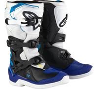Alpinestars Tech 3S, bottes jeunes 4 US Blanc/Noir/Bleu Blanc/Noir/Bleu