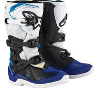 Alpinestars Tech 3S Jeunesse Enfants Bottes De Motocross Enduro Blanc/Noir/Bleu