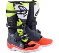Alpinestars Tech 7S S25, bottes jeunes 2 US Gris Foncé/Rouge Néon/Jaune Néon Gris Foncé/Rouge Néon/Jaune Néon
