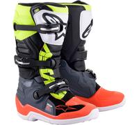 Alpinestars Tech 7S, bottes jeunes 4 US Gris Foncé/Rouge Néon/Jaune Néon Gris Foncé/Rouge Néon/Jaune Néon