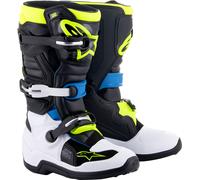 Alpinestars Tech 7S, bottes jeunes 5 US Noir/Blanc/Bleu/Jaune Néon Noir/Blanc/Bleu/Jaune Néon