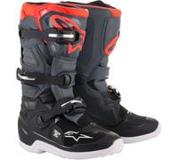 Alpinestars Tech 7S S25, bottes jeunes 4 US Noir/Gris Foncé/Rouge Néon Noir/Gris Foncé/Rouge Néon